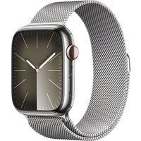 Apple Watch Series 9, 45mm, Silver Stainless Steel Case, GPS + Cellular [2023] - Silver Milanese Loo