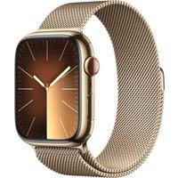 Apple Watch Series 9, 45mm, Gold Stainless Steel Case, GPS + Cellular [2023] - Gold Milanese Loop, G