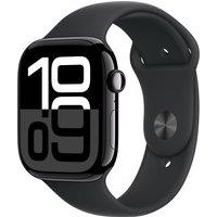 Apple Watch Series 10, 46mm, Jet Black Aluminium Case, GPS [2024] - Black Sport Band - M/L, Black