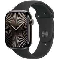 Apple Watch Series 10, 46mm, Slate Aluminium Case, GPS + Cellular [2024] - Black Sport Band - M/L, Black