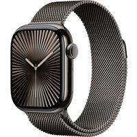 Apple Watch Series 10, 42mm, Slate Titanium Case, GPS + Cellular [2024] - Slate Milanese Loop, Grey