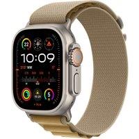 Apple Watch Ultra 2, 49mm, Natural Titanium Case, GPS + Cellular [2024] - Tan Alpine Loop - Medium, Gold