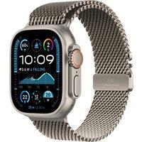 Apple Watch Ultra 2, 49mm, Natural Titanium Case, GPS + Cellular [2024] - Natural Titanium Milanese Loop - S, Titanium