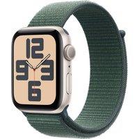 Apple Watch SE (2nd Gen), 44mm, Starlight Aluminium Case, GPS [2024] - Lake Green Sport Loop, Green