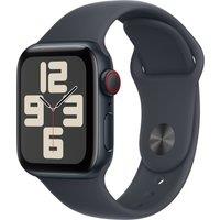 Apple Watch SE (2nd Gen), 40mm, Midnight Aluminium Case, GPS + Cellular [2024] - Midnight Sport Band - S/M, Black