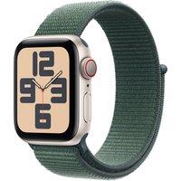 Apple Watch SE (2nd Gen), 40mm, Starlight Aluminium Case, GPS + Cellular [2024] - Lake Green Sport Loop, Green