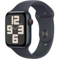 Apple Watch SE (2nd Gen), 44mm, Midnight Aluminium Case, GPS + Cellular [2024] - Midnight Sport Band - M/L, Black