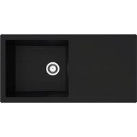 Rocklite Milton 1 Bowl Inset Kitchen Sink - Black, Black