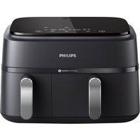 Philips 3000 Series Dual Basket NA351/00 Air Fryer - Black / Silver, Black