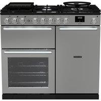 Rangemaster Nexus NEX100DFSTST/CM1 100cm wide Dual Fuel Range Cooker with Gas Hob - Stainless Steel - A Rated, Stainless Steel