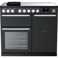 Rangemaster Nexus NEX100EIPCBL/CM1 100cm wide Electric Range Cooker with Induction Hob - Charcoal Black - A Rated, Black