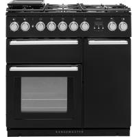 Rangemaster Nexus NEX90DFFBL/C 90cm Dual Fuel Range Cooker - Black - A/A Rated, Black