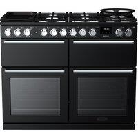 Rangemaster Nexus BC NEXB110DFPGBL/CM1 110cm wide Dual Fuel Range Cooker with Gas Hob - Black - A Rated, Black