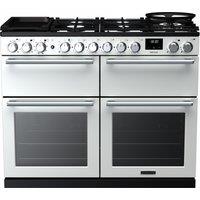Rangemaster Nexus BC NEXB110DFPWHT/CM1 110cm wide Dual Fuel Range Cooker with Gas Hob - White - A Rated, White