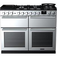 Rangemaster Nexus BC NEXB110DFSTST/CM1 110cm wide Dual Fuel Range Cooker with Gas Hob - Stainless Steel - A Rated, Stainless Steel
