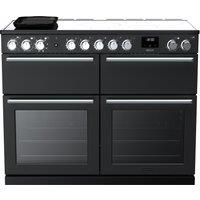 Rangemaster Nexus NEXB110EIPCBL/CM1 110cm wide Electric Range Cooker with Induction Hob - Charcoal Black - A Rated, Black