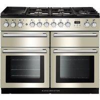 Rangemaster Nexus SE NEXSE110DFFIV/C 110cm Dual Fuel Range Cooker - Ivory / Chrome - A/A Rated, Cream