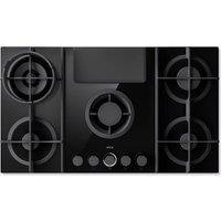 Elica NikolaTesla Flame EVO NT-FLAME-EVO-BL 88cm Venting Gas Hob - Black - For External / Recirculation Ventilation, Black