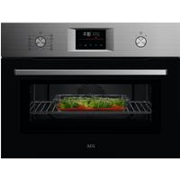 AEG 6000 CombiQuick OK6NK40M Wifi Connected Built In Compact Electric Single Oven with Microwave Function - Stainless Steel, Stainless Steel