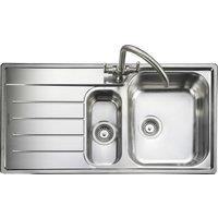 Rangemaster Oakland 1.5 Bowl Inset Kitchen Sink - Stainless Steel, Stainless Steel