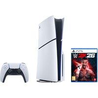 PlayStation 5 Slim 1TB with WWE 2K26 - White, White