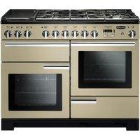 Rangemaster Professional Deluxe PDL110DFFCR/C 110cm wide Dual Fuel Range Cooker with Gas Hob - Cream - A/A Rated, Cream