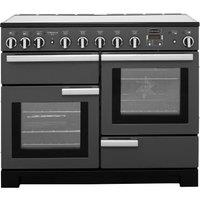 Rangemaster Professional Deluxe PDL110EISL/C 110cm Electric Range Cooker with Induction Hob - Slate / Chrome - A/A Rated, Grey