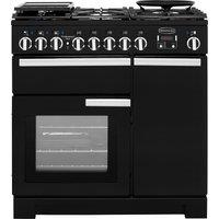 Rangemaster Professional Deluxe PDL90DFFGB/C 90cm Dual Fuel Range Cooker - Black - A/A Rated, Black