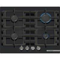 Bosch Series 4 PNP6B6K40 59cm Gas Hob - Black, Black