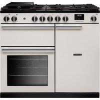 Rangemaster Professional 100 PR100DFPIVY/CM1 100cm wide Dual Fuel Range Cooker with Gas Hob - Ivory - A Rated, Cream