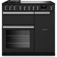 Rangemaster Professional Deluxe PRDL90EIPCBL/CM1 90cm wide Electric Range Cooker with Induction Hob - Black - A Rated, Black