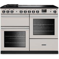 Rangemaster Professional Deluxe OC PRDLO110EIPIVY/CM1 110cm wide Electric Range Cooker with Induction Hob - Ivory - A Rated, Cream