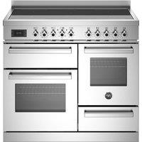 Bertazzoni Professional Series PRO105I3EXT 100cm Electric Range Cooker with Induction Hob - Stainless Steel - A Rated, Stainless Steel