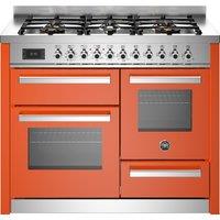Bertazzoni Professional Series PRO116L3EART 110cm Dual Fuel Range Cooker with Gas Hob - Orange - A Rated, Orange
