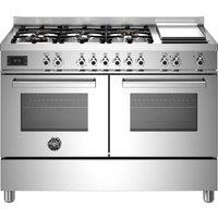 Bertazzoni Professional Series PRO126G2EXT Dual Fuel Range Cooker with Gas Hob - Stainless Steel - A Rated, Stainless Steel