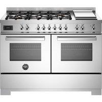 Bertazzoni Professional Series PRO126G2EXT2 Dual Fuel Range Cooker with Gas Hob - Stainless Steel - A Rated, Stainless Steel