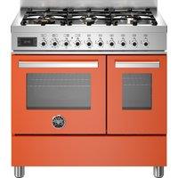 Bertazzoni Professional Series PRO96L2EART 90cm Dual Fuel Range Cooker with Gas Hob - Orange - A Rated, Orange