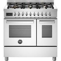 Bertazzoni Professional Series PRO96L2EXT 90cm Dual Fuel Range Cooker with Gas Hob - Stainless Steel, Stainless Steel