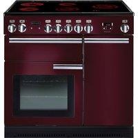 Rangemaster Professional Plus PROP90ECCY/C 90cm Electric Range Cooker with Ceramic Hob - Cranberry - A/A Rated, Red