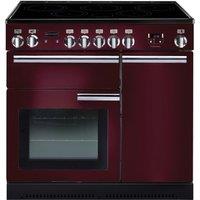 Rangemaster Professional Plus PROP90EICY/C 90cm Electric Range Cooker with Induction Hob - Cranberry - A/A Rated, Red