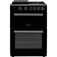 Rangemaster Professional Plus 60 PROPL60NGFBL/C 60cm Freestanding Gas Cooker with Full Width Electric Grill - Black / Chrome - A+/A Rated, Black