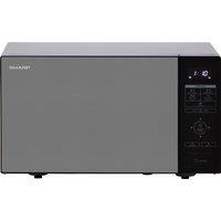 Sharp RBS232TB 28cm High, Freestanding Small Microwave - Black Glass, Black