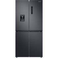 Samsung RF48A401EB4 Non-Plumbed Total No Frost American Fridge Freezer - Gentle Black Matt - E Rated, Black
