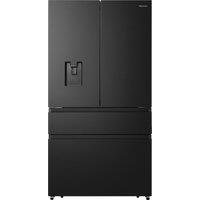 Hisense PureFlat RF749N4SWFE Non-Plumbed Total No Frost American Fridge Freezer - Black / Stainless Steel - E Rated, Black