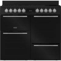 Hotpoint RH100FA21BB 100cm wide Dual Fuel Range Cooker with Gas Hob - Blackout - A Rated, Black