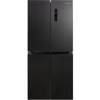 Russell Hobbs RH180A4FF802E1BS Frost Free American Fridge Freezer - Black Steel - E Rated, Black