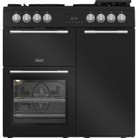 Hotpoint RH90FA20B 90cm wide Dual Fuel Range Cooker with Gas Hob - Black - A Rated, Black