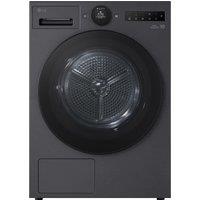 LG VX70 Series AI Dry RHX7010TBB Wifi Connected 10Kg Heat Pump Tumble Dryer - Black - A+++ Rated, Black