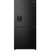 Hisense Pureflat Infinite RQ5P470SMFE Wifi Connected Non-Plumbed Total No Frost American Fridge Freezer - Black / Stainless Steel - E Rated, Black
