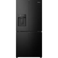 Hisense PureFlat Slim RQ5P470SYFD Non-Plumbed Total No Frost American Fridge Freezer - Black / Stainless Steel - D Rated, Black